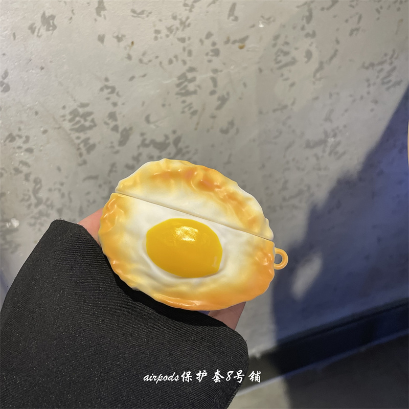 苹果搞怪可爱煎蛋耳机壳