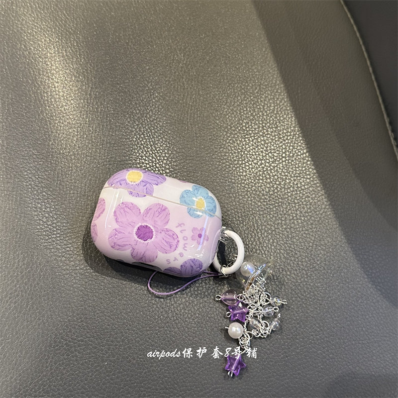 紫色油画花朵适用于airpods pro3代蓝牙保护套1代2代耳机壳4代,3C数码配件,耳机保护套,淘宝优惠券,粉丝福利购,淘宝优惠卷