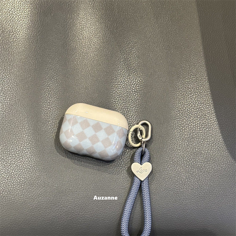 简约灰色菱形格适用于airpodspro1代2代3代4代蓝牙耳机壳苹果保护套,3C数码配件,耳机保护套,淘宝优惠券,粉丝福利购,淘宝优惠卷