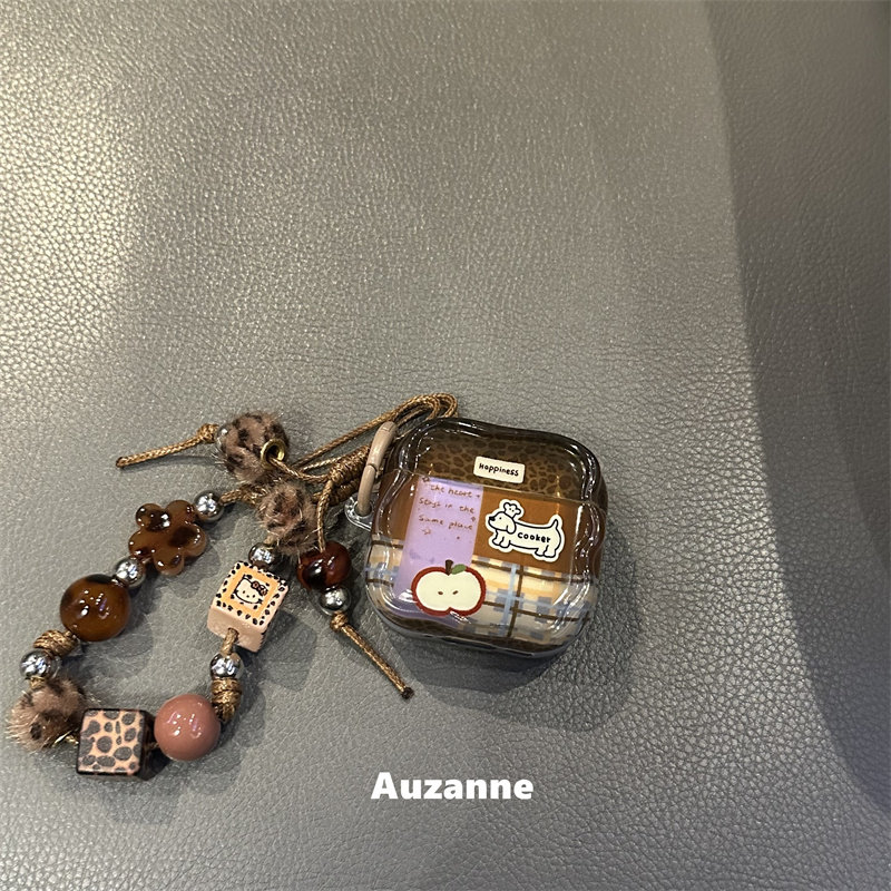 复古豹纹腊肠狗耳机壳