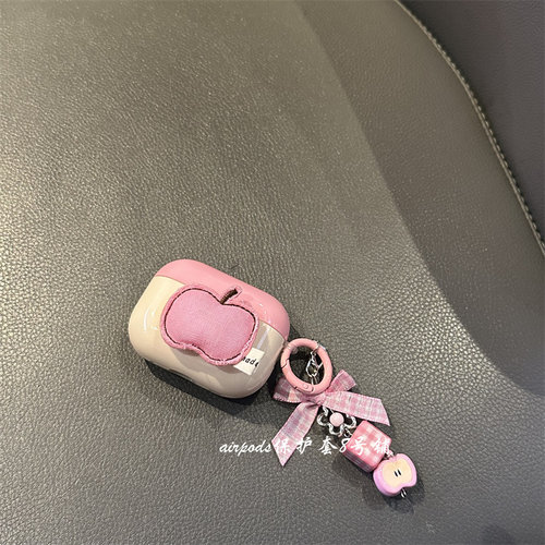少女心立体粉色苹果耳机壳