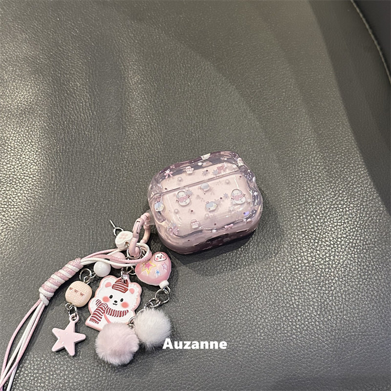 半透粉色雪人适用于airpodspro3代苹果耳机壳2代4代保护套,3C数码配件,耳机保护套,淘宝优惠券,粉丝福利购,淘宝优惠卷