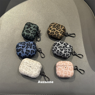 简约小众豹纹适用于airpodspro1代2代3代4代蓝牙耳机壳保护套