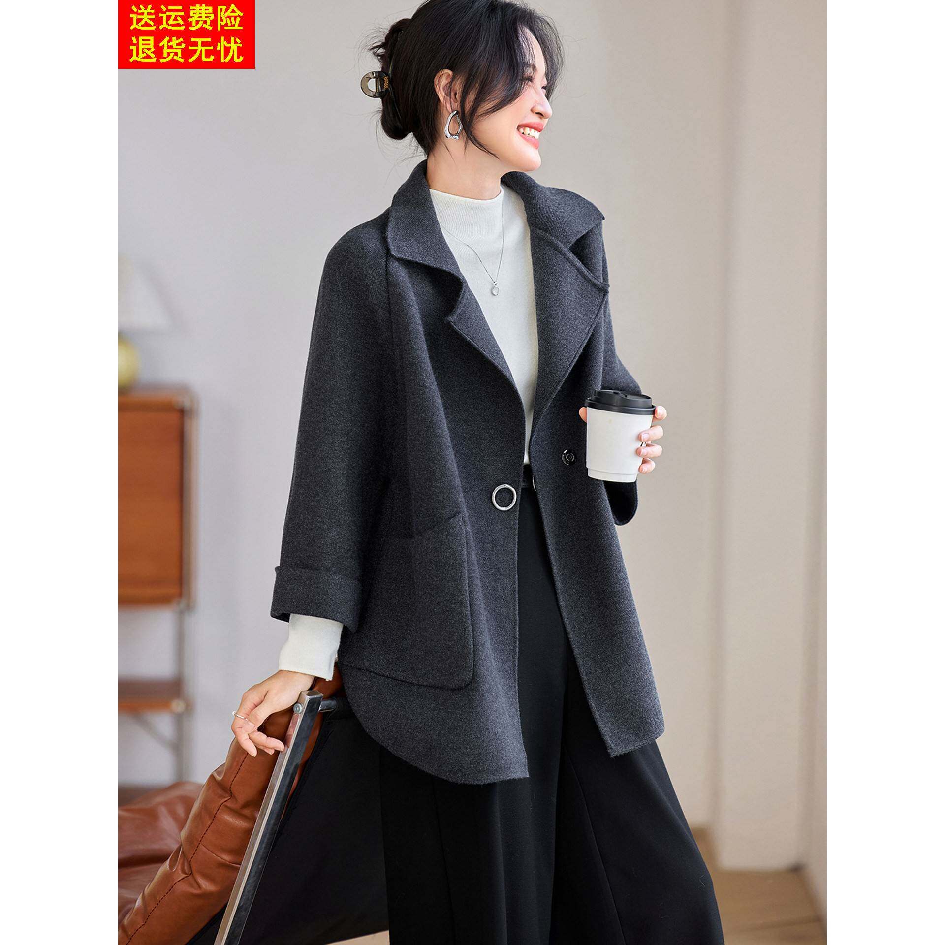 中长款气质翻领外套女2025秋冬新款今年流行爆款巨好看的宽松大衣