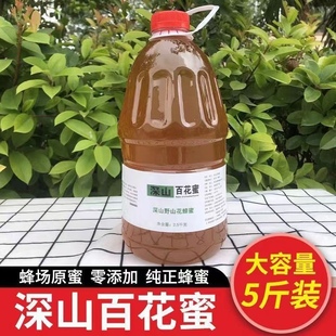 烘焙奶茶商用 纯天然土蜂蜜农家百花蜜大桶装 5斤装 蜂蜜大瓶装