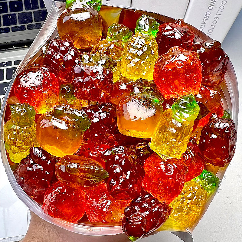 徐福记橡皮糖2斤水果汁味qq软糖散装婚庆喜糖果休闲零食袋装年货