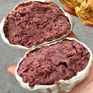 手工薄皮豆沙包400g纸皮红豆馅包子馒头馍加热即食早餐点老式特产