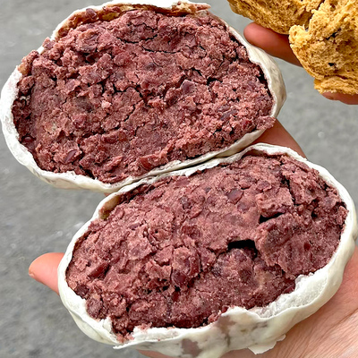 手工薄皮豆沙包400g纸皮红豆馅包子馒头馍加热即食早餐点老式特产