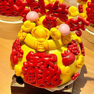 聚宝盆花糕饽饽招财进宝馒头新年乔迁花样馍蛇年手工送礼山东特产