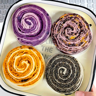 手工3味花样花卷红糖坚果馒头红豆沙车轮卷早餐面食速冻包点食品