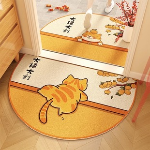 入户门地垫可爱猫丝圈换鞋脚垫除尘耐脏可裁剪门垫玄关门内外地毯