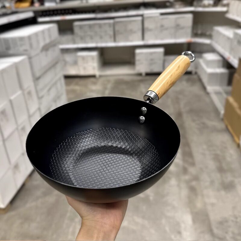 迷你炒锅小铁锅一人食炒锅宝宝副食品小号无涂层不沾锅电磁炉专用