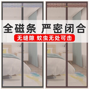 魔术贴家用隔断纱门自吸磁铁纱窗防蝇免打孔 整根磁条防蚊门帘夏季