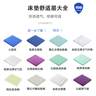 床垫舒适层生物基气泡簧凝胶记忆棉小蓝垫高弹清风棉慢回弹无感4d