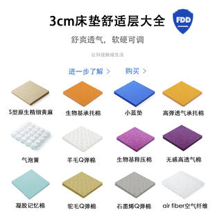 床垫舒适层生物基气泡簧记忆棉小蓝垫高弹棉清风棉慢回弹无感棉全