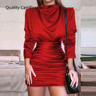 Elegant High Neck Dresses Lady Office