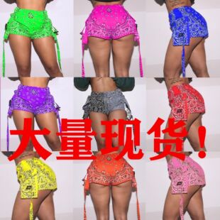 Women's fashion Paisley positioning printing Mini shorts短裤