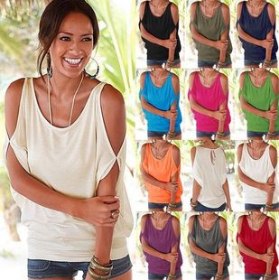 summer bat blouse women 11色 ladly casual tshirts New sleeve