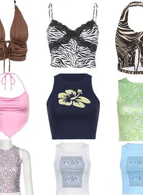 Backless solid color sleeveless top women 女露背纯色无袖上衣