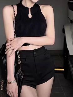 strap cross sleeveless vest 背心 Open 女露背交叉绑带无袖 back