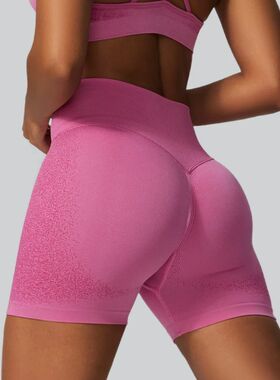 纯色高腰提臀短裤 Solid color high waisted hip lifting shorts