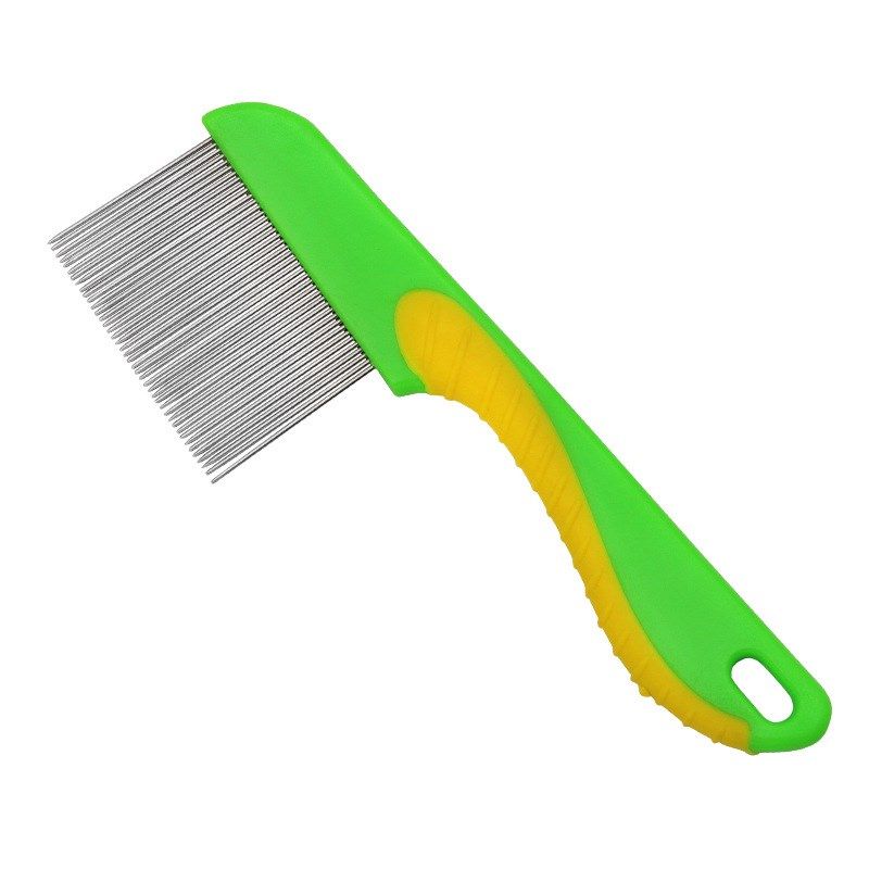 宠物梳子开结去浮毛除虱子跳蚤梳 不锈钢针宠物Q梳子 长针密齿排