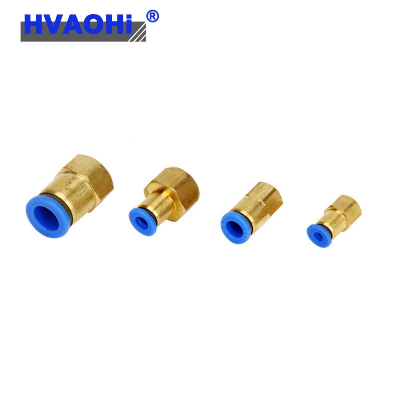 气动元件快速气管接头铜内螺纹直通快插PCF6-01/8-02/R10-03/12-0