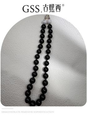 古熙西时髦黑玛瑙松石女法式复古