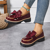 小众蝴蝶结厚底复古单鞋 2026跨境大码 女批发 乐福鞋 女时尚 43码