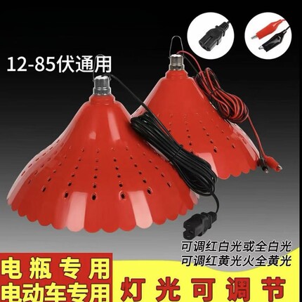 12v通用电瓶灯水果熟食卤菜专用灯夜市摆摊灯夹子款品字头夜市灯