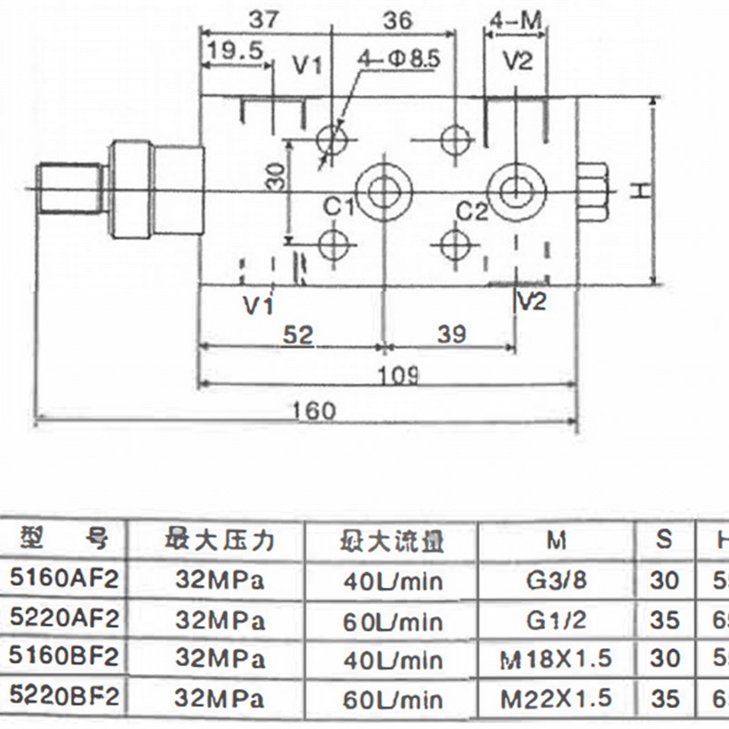 液压双向平衡阀25160B 25220 25330A F BF工程吊车液压锁油缸止阀