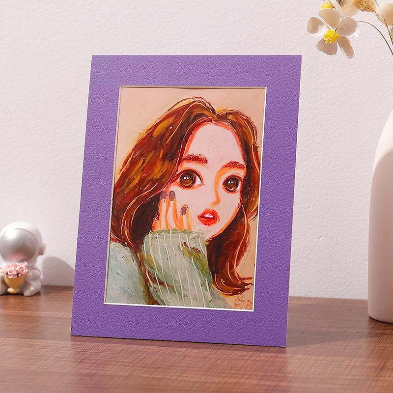卡纸6寸画框a3简易装裱油画棒4开美术水粉彩画a4作品支架相框8k图片