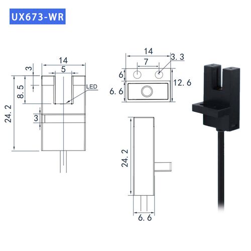 槽型光电开关UX672-WR UX671 UX675 UX674-WR-GR限位光电感测器