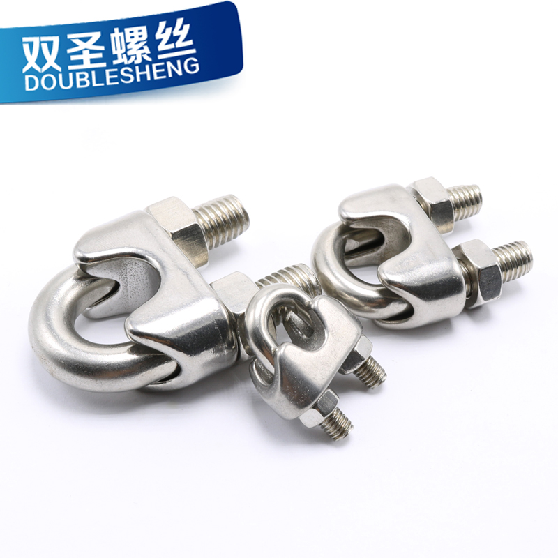 M2-M24 标准不锈钢304钢丝绳夹头卡头U型夹钢丝夹轧头线卡子线夹