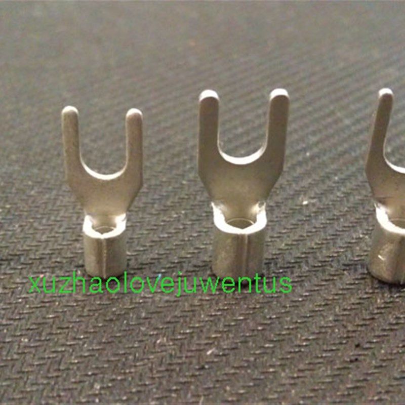 SNB5.5-6S国赛裸端头紫铜叉形端子4-6平方Y型冷压接线端子 1000只