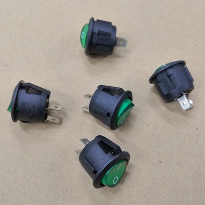 圆船型开关KCD1绿 2脚2档 两脚两档 10A/125V 6A/250V电源开关