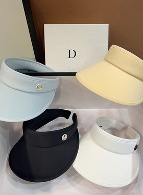 UPF50+防晒空顶帽夏季防紫外线冰丝遮阳太阳帽大头围遮脸鸭舌帽女