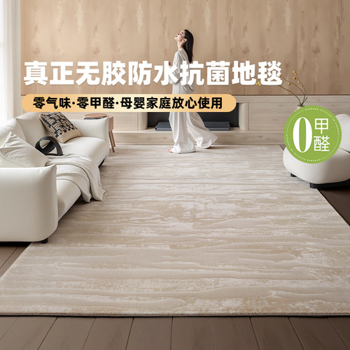 防水抗污无甲醛客厅地毯极简奶油