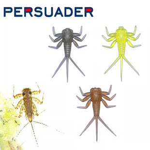 persuader飞蝇饵路亚 飞钓仿真蜉蝣若虫塑体昆虫钩飞蝇钩绑制材料