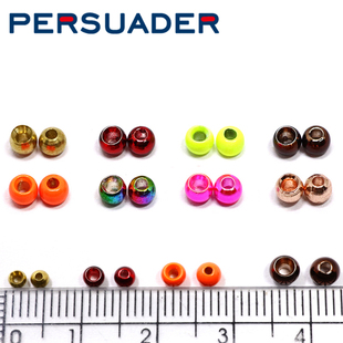 Persuader飞蝇钓毛钩绑制材料 5颗大尺寸彩色若虫头珠 机加工铜珠