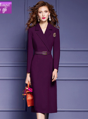 菲梦伊西装连衣裙女春季新款高端精致正装职场通勤气质裙子52061