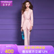 套装 女秋季 高级感修身 菲梦伊原创钉珠粉色西装 气质外套职业休闲裤