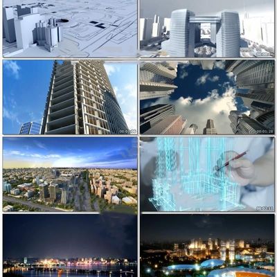 房地产建筑生长城市设计施工三维动画视频素材规划宣传片大气片头