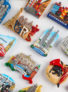 世界各国各地冰箱贴磁贴巴黎城市旅行国家旅游纪念品立体创意贴