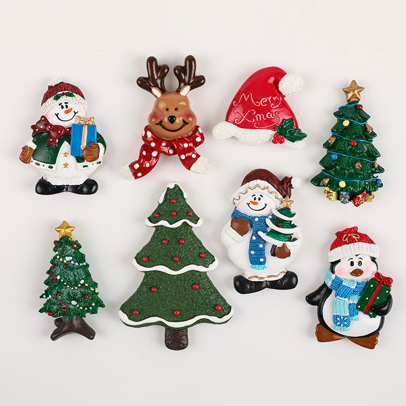 圣诞冰箱贴圣诞礼物磁贴圣诞树圣诞帽圣诞节装饰卡通可爱小麋鹿