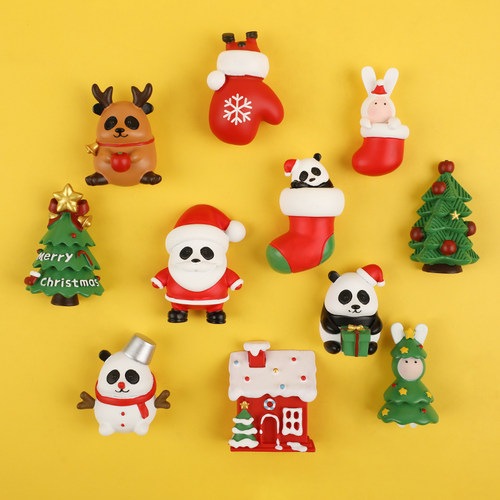 圣诞熊猫冰箱装饰磁力贴