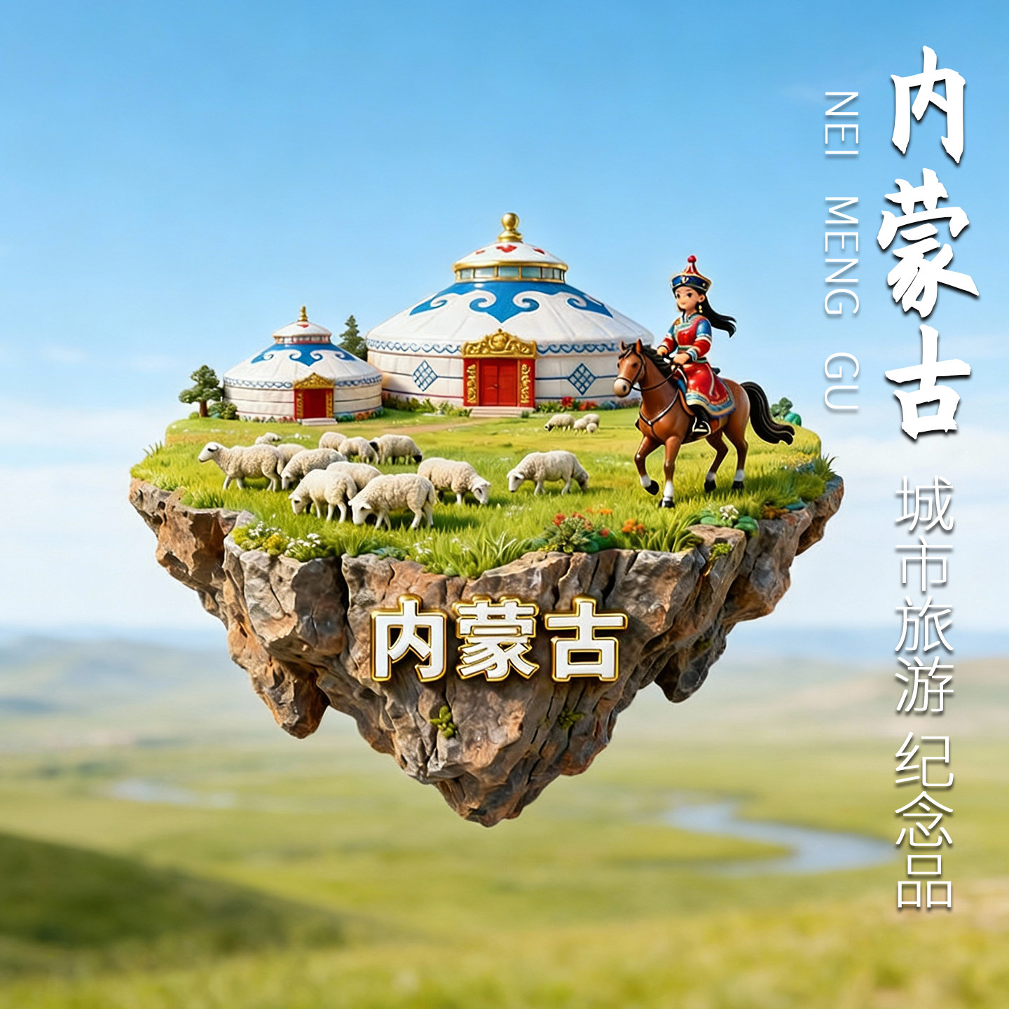 内蒙古文创冰箱贴呼伦贝尔马头琴旅游纪念品金属特色伴手冰箱磁吸