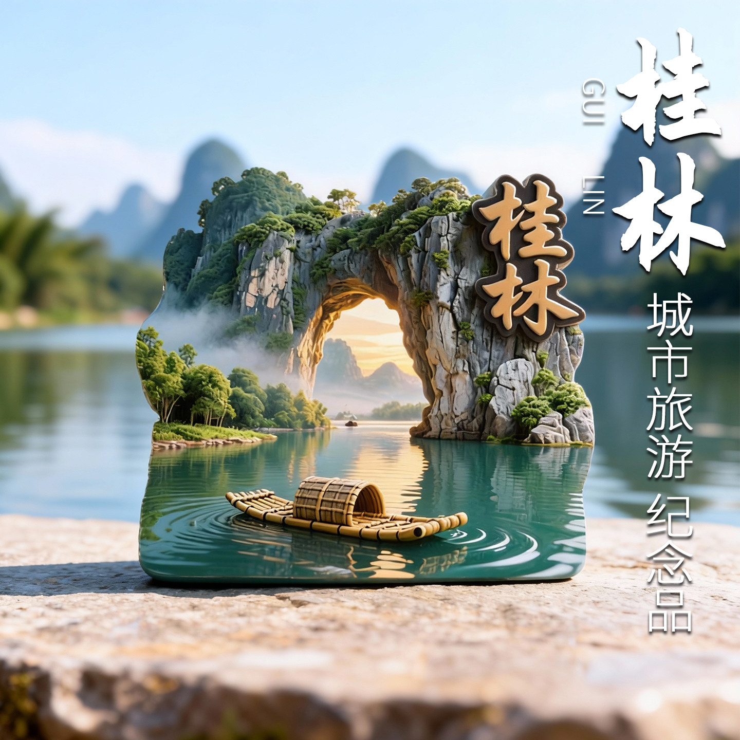 桂林文创冰箱贴金属广西南宁城市旅游纪念品创意磁贴装饰磁吸礼品
