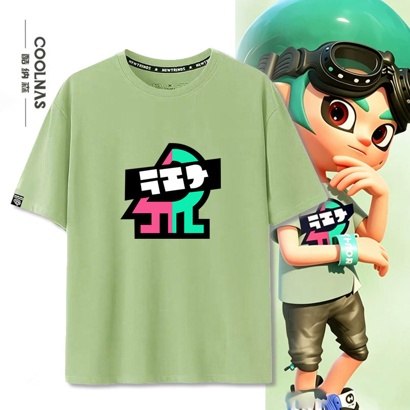 Splatoon喷射战士游戏周边同款cos乌贼娘男女纯棉短袖T恤半袖夏季