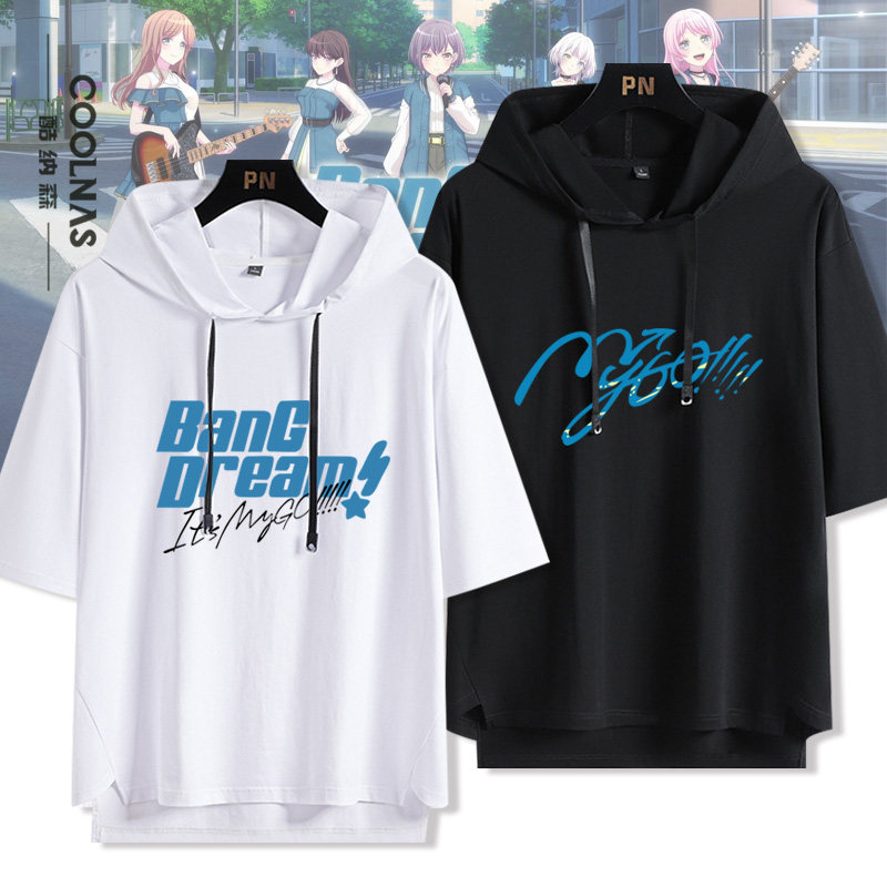 日系动漫BanG Dream It's MyGO高松灯千早爱音连帽短袖t恤半袖潮